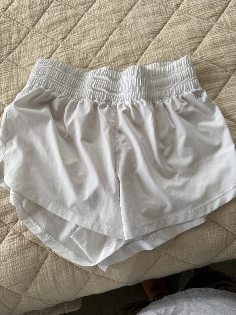 DSG White Women's Athletic Shorts with Smocked Waist